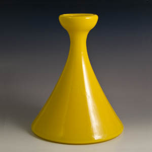holmegaard yellow carnaby vase designed by per lutken